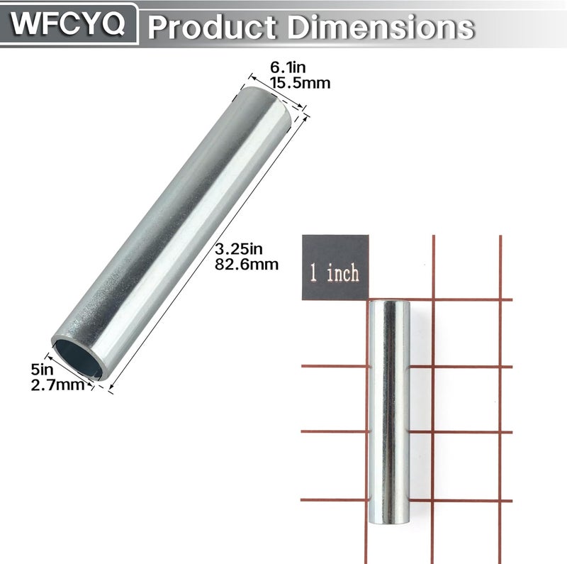 WFCYQ Steel Wheel Bushings 332 Replacement Part, 1/2" ID x 5/8" OD x 3-1/4" Height (4 Pack) - Image 2